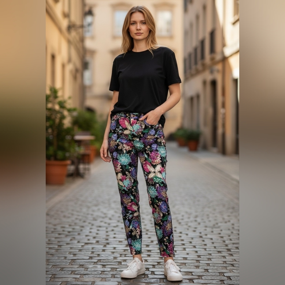 J. Crew Mercantile Corinth Ankle Floral Print Cropped Pants NEW Summer